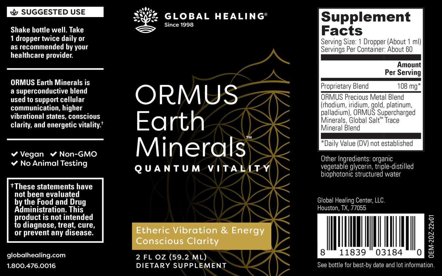 ORMUS Earth Minerals™: Promote Optimal Energy Transfer, Advanced Quantum Vitality, & Cellular Rejuvenation