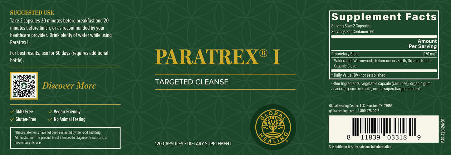 Paratrex® I: First Formula To Evict Unwanted Organisms While Detoxification & Optimal Pathway Drainage