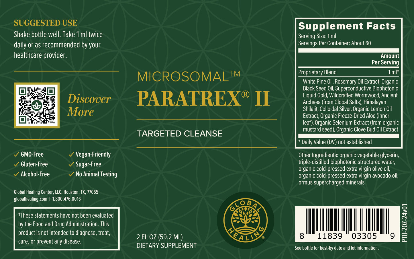 Paratrex® II: Second Advanced Formula To Evict Unwanted Organisms While Detoxification & Optimal Pathway Drainage