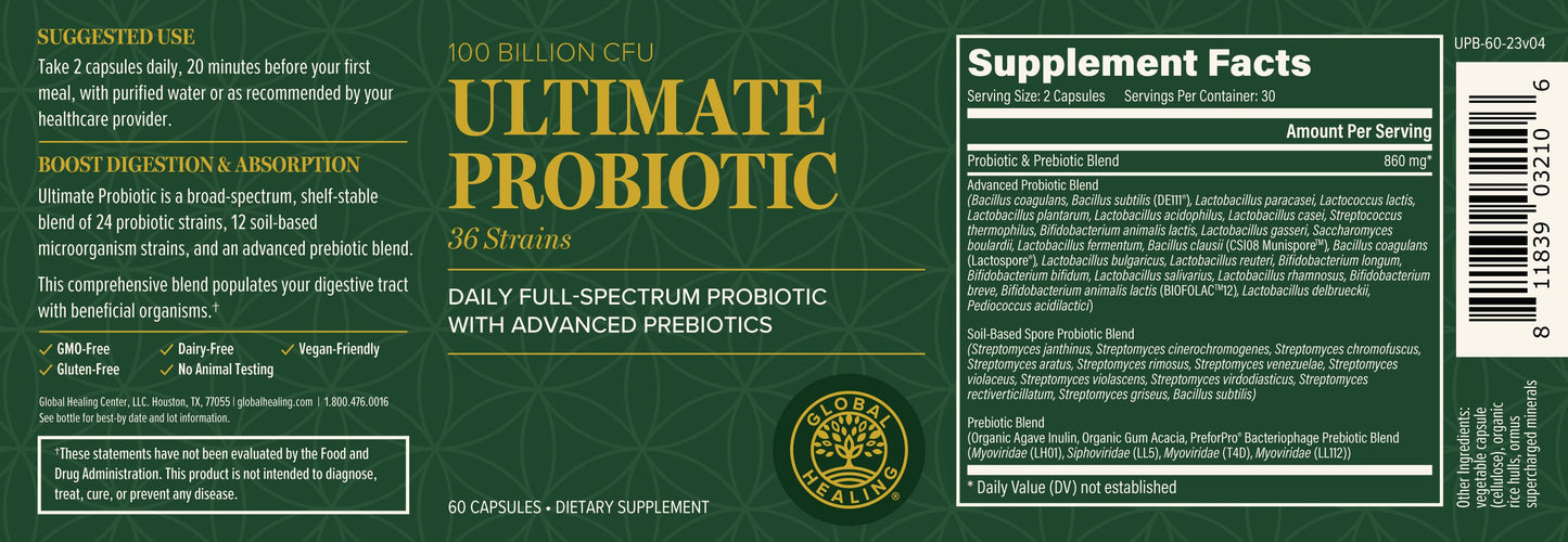 Ultimate Probiotic: 24 Probiotic Strains, 12 Soil-Based Microorganism Strains, & Advanced Probiotic Blend Delivering 100 Billion CFUs/Serving