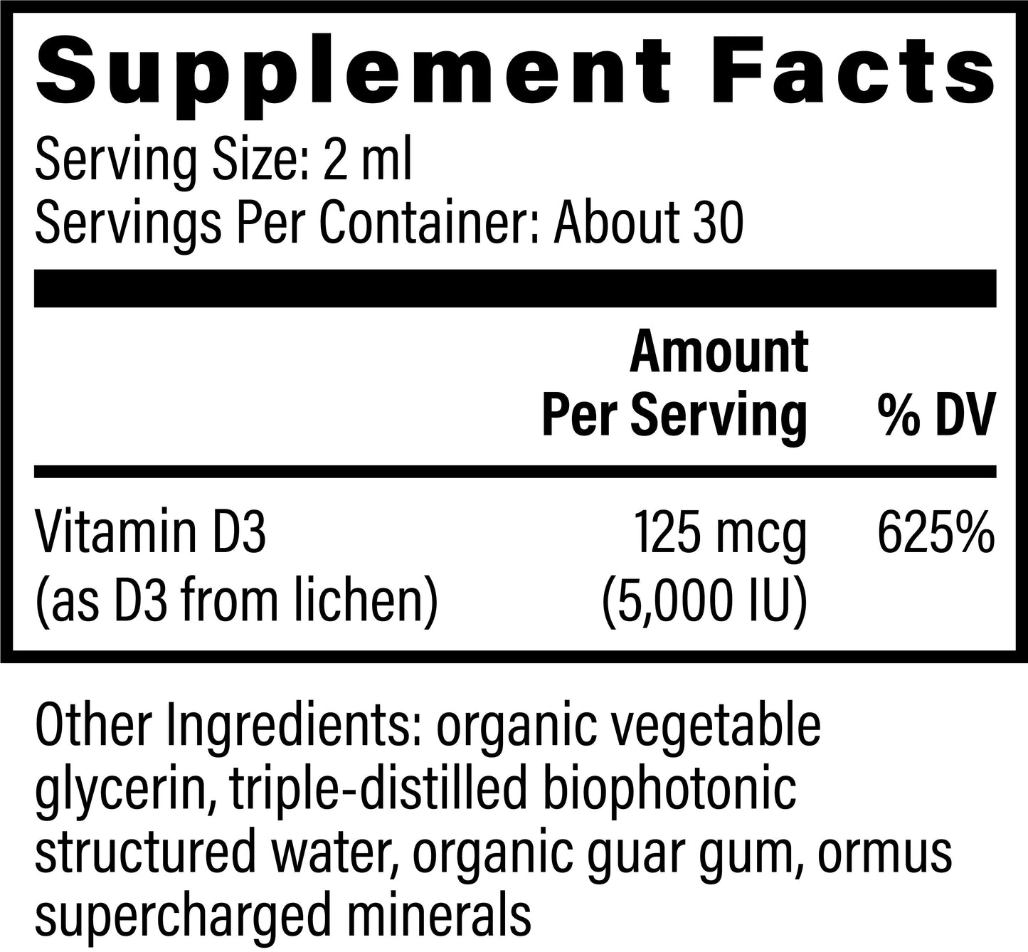 Vitamin D3 5000 IU Liquid: Enhanced Formula Strong Bones, Brain, & Immune System Support
