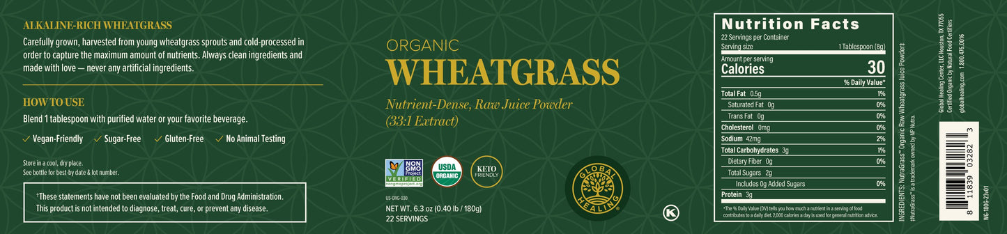Wheatgrass Organic Powder: Designed To Detoxify, Energize, & Nourish