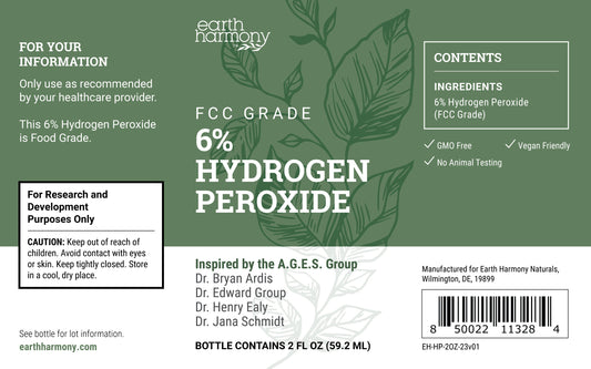 Food Grade 6% Hydrogen Peroxide: Inspired by the renowned A.G.E.S. Group—Dr. Bryan Ardis, Dr. Edward Group, Dr. Henry Ealy, and Dr. Jana Schmidt