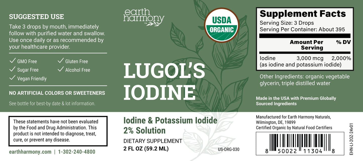 Lugol's Iodine: 2% Solution Blend Of Iodine & Potassium Iodide