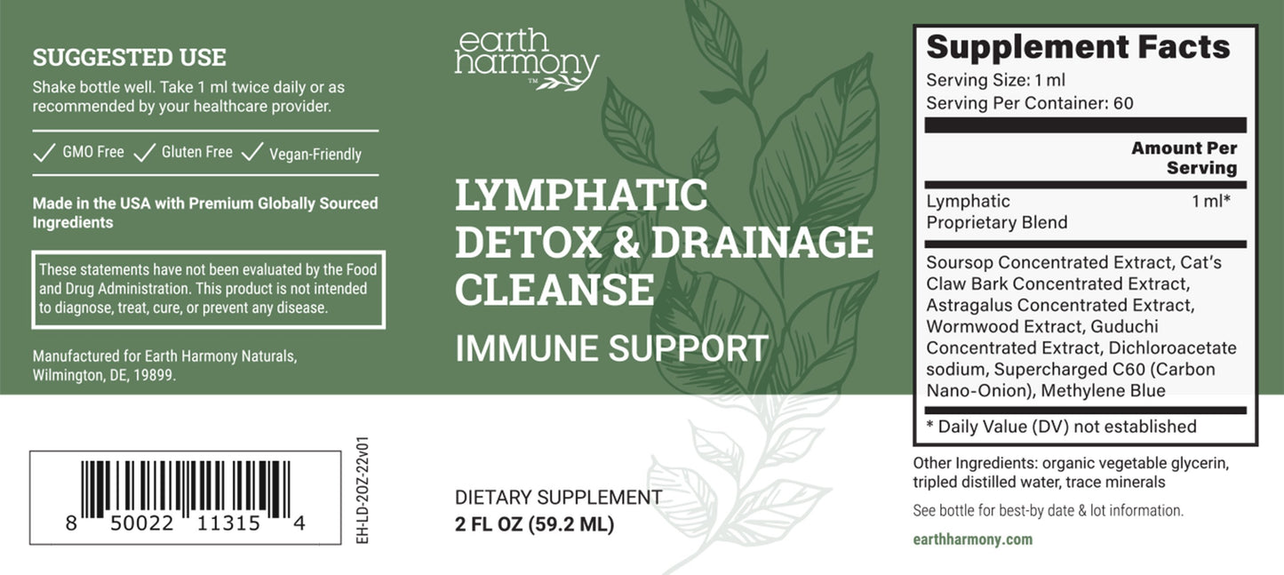 Lymphatic Detox & Drainage Cleanse: Promotes Immune Function, Antioxidant Defense, & Fluid Balance Aiding In Removal Of Cellular Waste