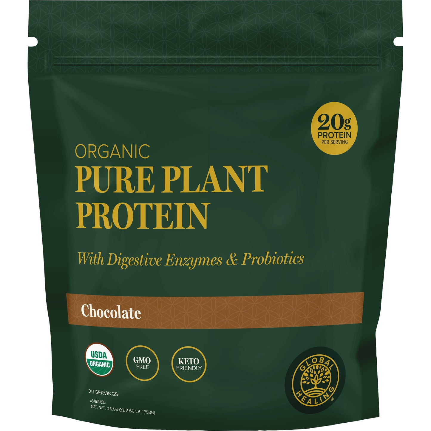 Protein Powder: 20g Plant-Based Protein/Scoop Vanilla Or Chocolate