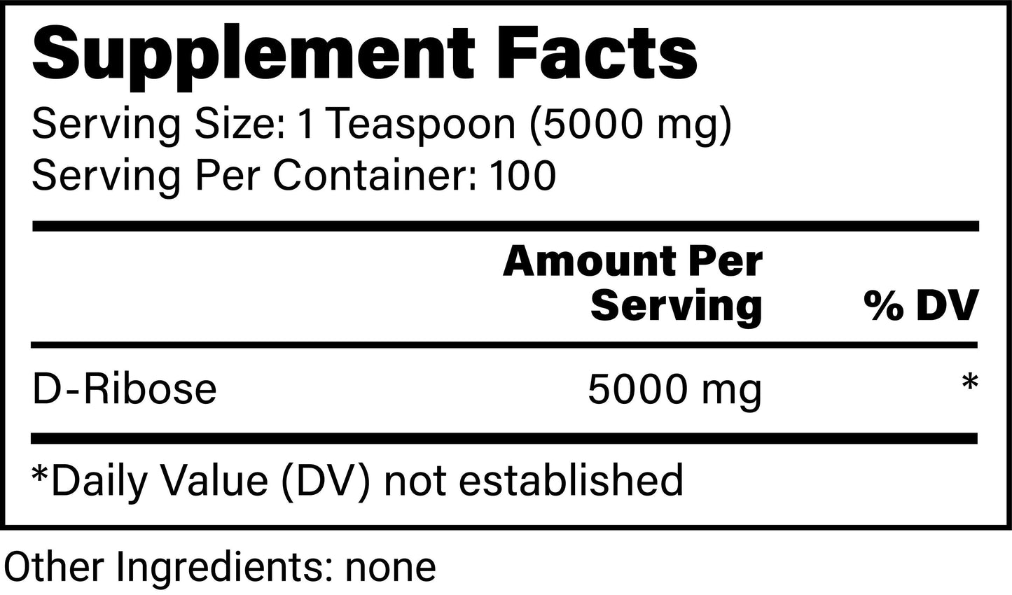 D-Ribose Powder – Cellular Energy & ATP Support for Performance & Recovery