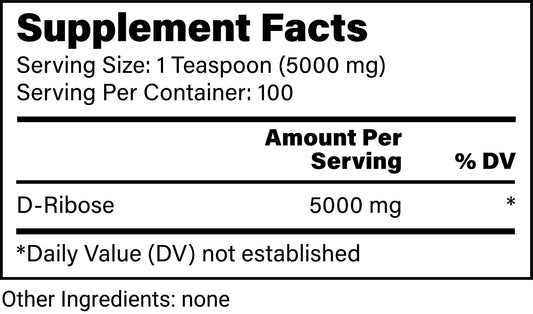 D-Ribose Powder – Cellular Energy & ATP Support for Performance & Recovery