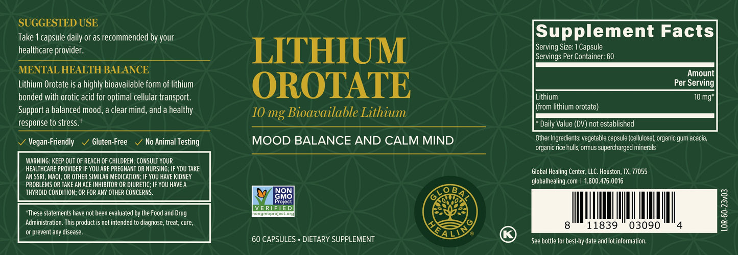 Lithium Orotate: Mood Balance & Calm Mind