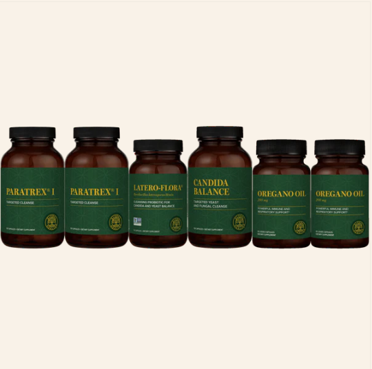Harmful Organism Cleanse Program™: 40-Days Combining Paratrex I, Latero-Flora, Oregano Oil, & Candida Balance