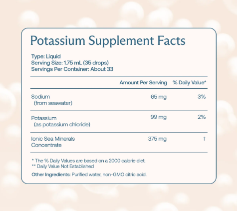 BodyBio Liquid Potassium Supplement | Ionic Potassium & Mineral Support