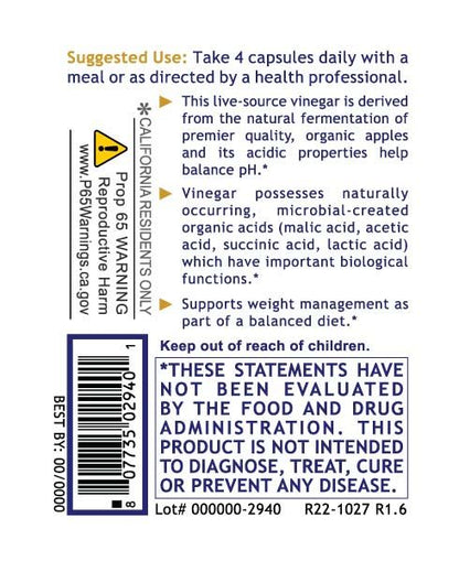 Apple Cider Vinegar, Premier – Organic ACV Capsules for Digestive & pH Support