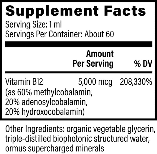 Vitamin B12: Triple-Active Formula Combines Methylcobalamin, Adenosylcobalamin, and Hydroxocobalamin