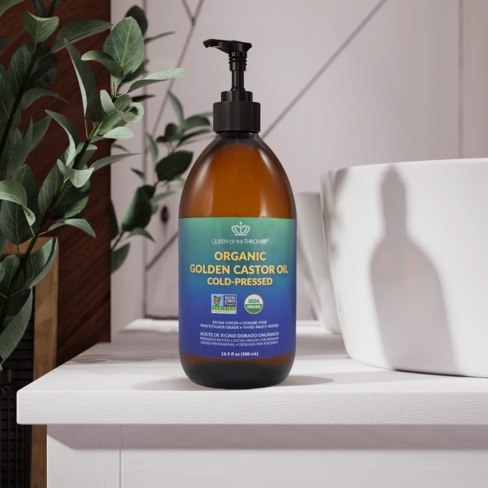 Queen of Thrones | Organic Golden Castor Oil For Hair, Skin, Nails & Castor Oil Packs