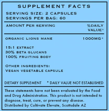 Lion’s Mane Mushroom Capsules for Focus, Memory & Mental Clarity