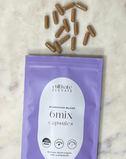 6 Mushroom Complex Capsules for Energy, Focus, Immunity & Stress Support