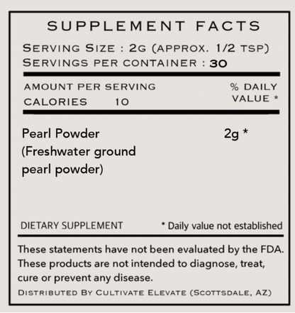 Organic Freshwater Pearl Powder for Skin Glow & Mineral Support