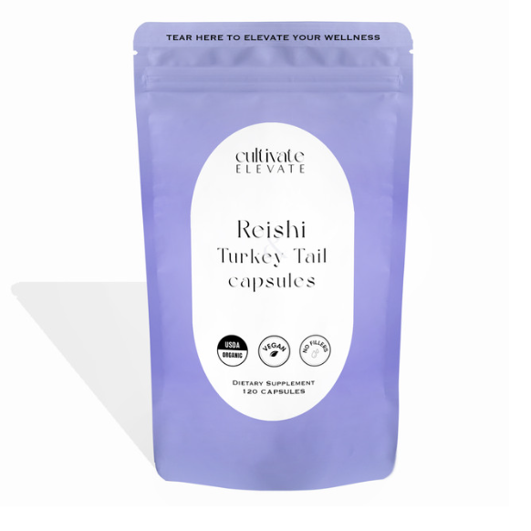 Organic Reishi & Turkey Tail Mushroom Capsules – Immune Support & Adaptogenic Balance