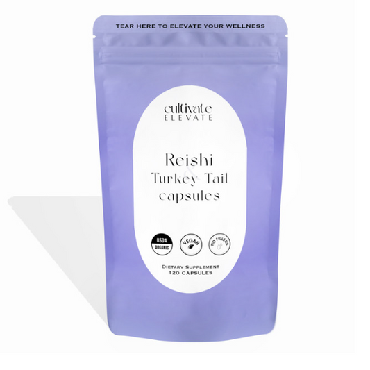 Organic Reishi & Turkey Tail Mushroom Capsules – Immune Support & Adaptogenic Balance