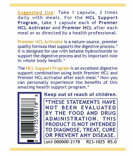 HCl Activator – Hydrochloric Acid & Digestive Enzyme Support for Healthy Digestion