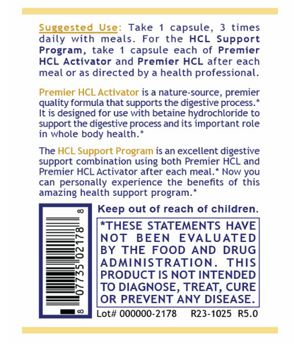 HCl Activator – Hydrochloric Acid & Digestive Enzyme Support for Healthy Digestion