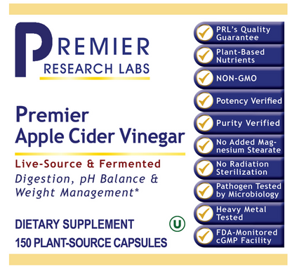 Apple Cider Vinegar, Premier – Organic ACV Capsules for Digestive & pH Support