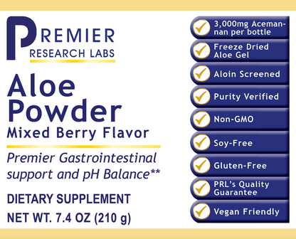 Organic Aloe Vera Powder, Mixed Berry | Digestive & Gut Health Support – Premier Research Labs