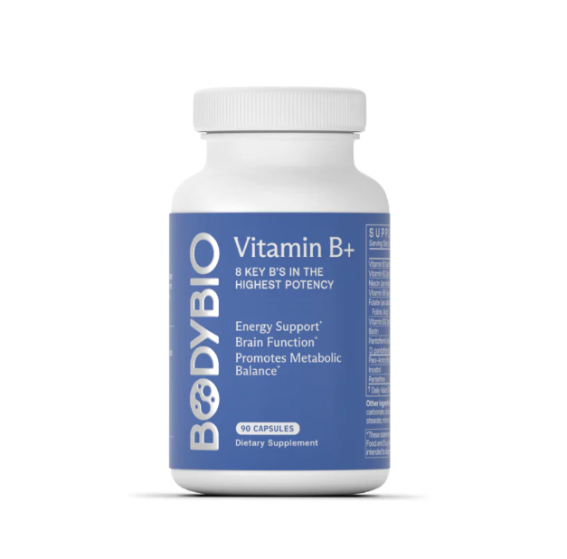 BodyBio Vitamin B+ | High-Potency B-Complex for Energy & Metabolism
