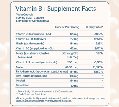 BodyBio Vitamin B+ | High-Potency B-Complex for Energy & Metabolism