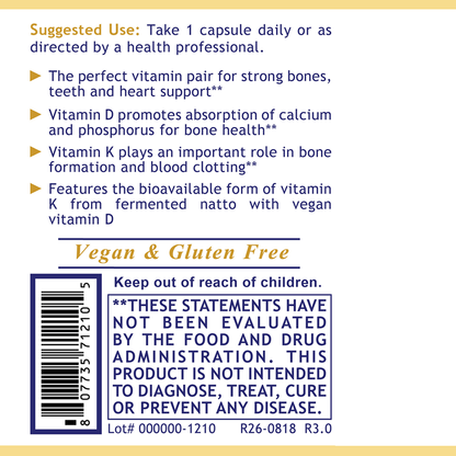 Premier Research Labs Vitamin D3+K2 | 5,000 IU D3 + 180 mcg K2