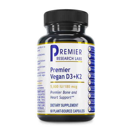 Premier Research Labs Vitamin D3+K2 | 5,000 IU D3 + 180 mcg K2